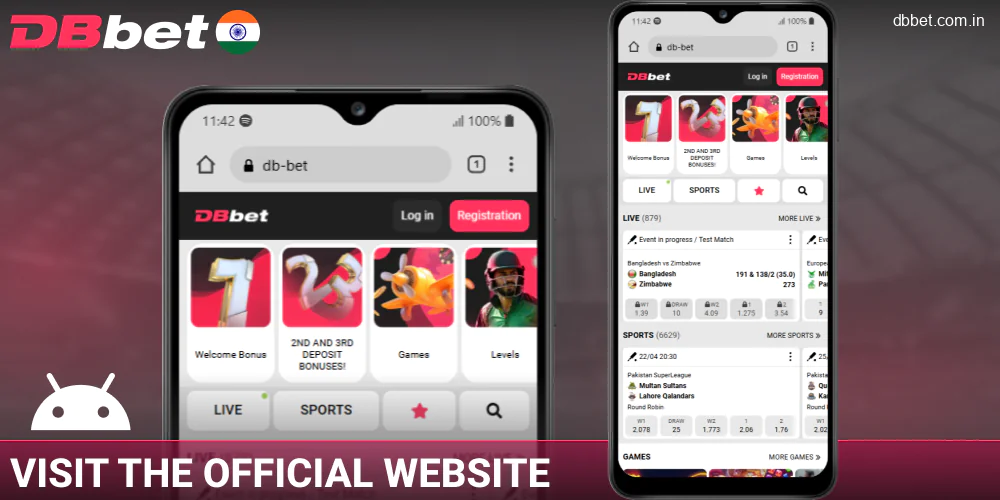 Go to the DBbet India website