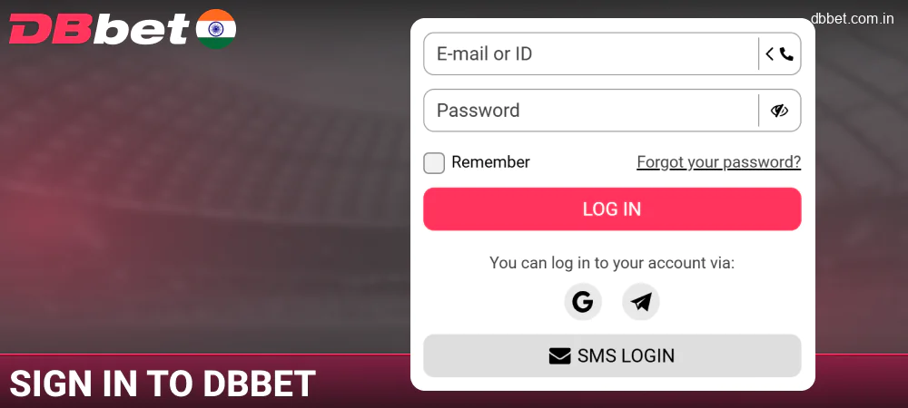 Log in to your DBbet account for Indians